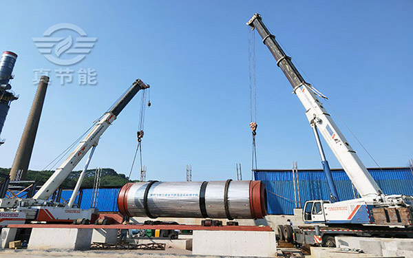 豆腐渣烘干設(shè)備吊裝現(xiàn)場(chǎng)